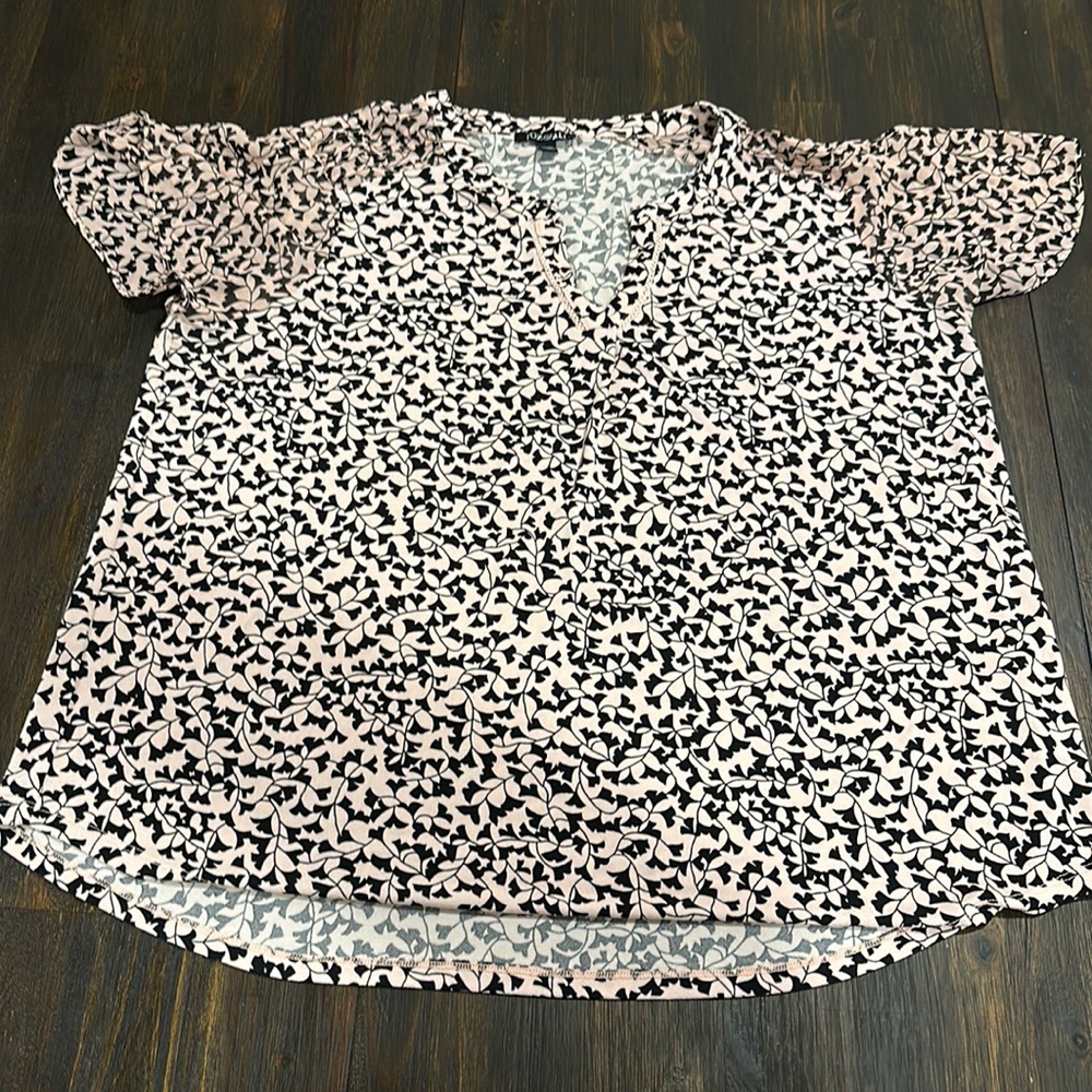Pink and Black Blouse - Size 2X